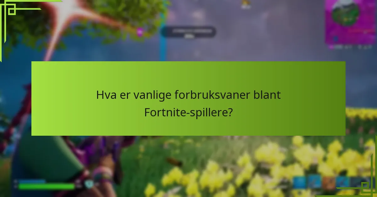 Hva er vanlige forbruksvaner blant Fortnite-spillere?