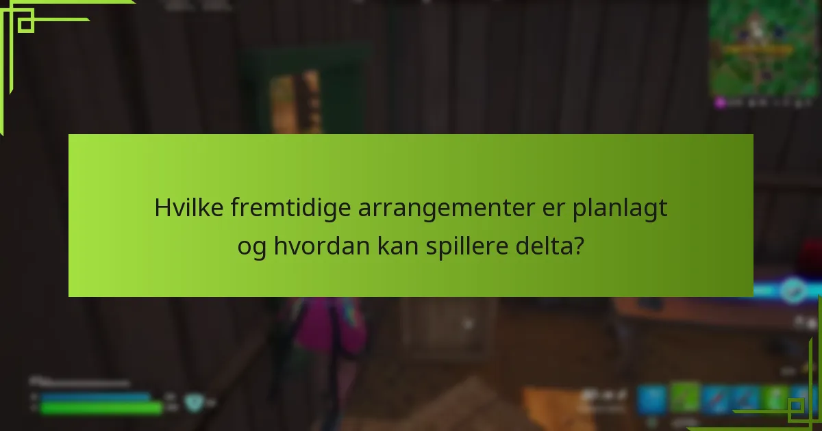 Hvilke fremtidige arrangementer er planlagt og hvordan kan spillere delta?